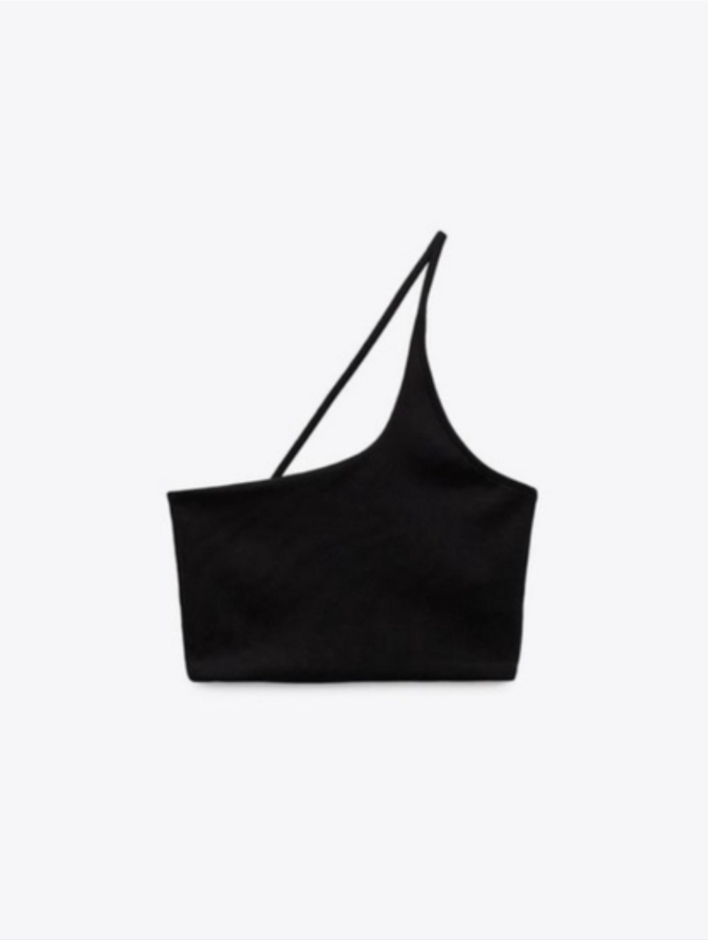 Zara Black Asymmetric One-Shoulder Crop Top